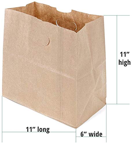 Eco-Friendly Kraft Paper Takeout Bags with Die-Cut Handles - Pack of 50 | Natural Brown Disposable Food Bags for Restaurants, Cafes & Catering | Perfect for Takeaway Meals, Groceries & Party Favors