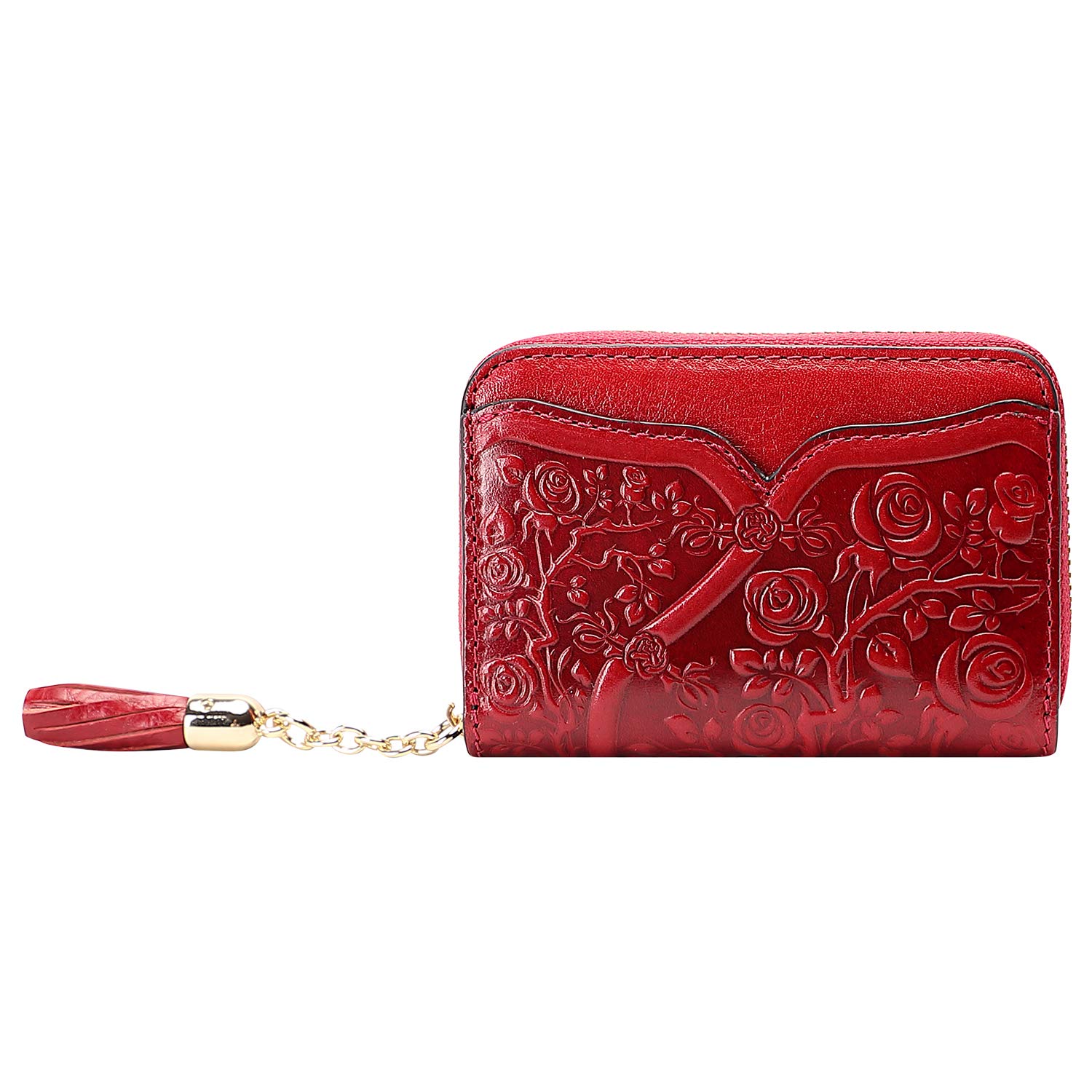 PIJUSHI Designer Genuine Leather Crocodile Print Backpack Set with Floral Card Holder Wallet & Tassel - Perfect for Travel, Work & School Accessories