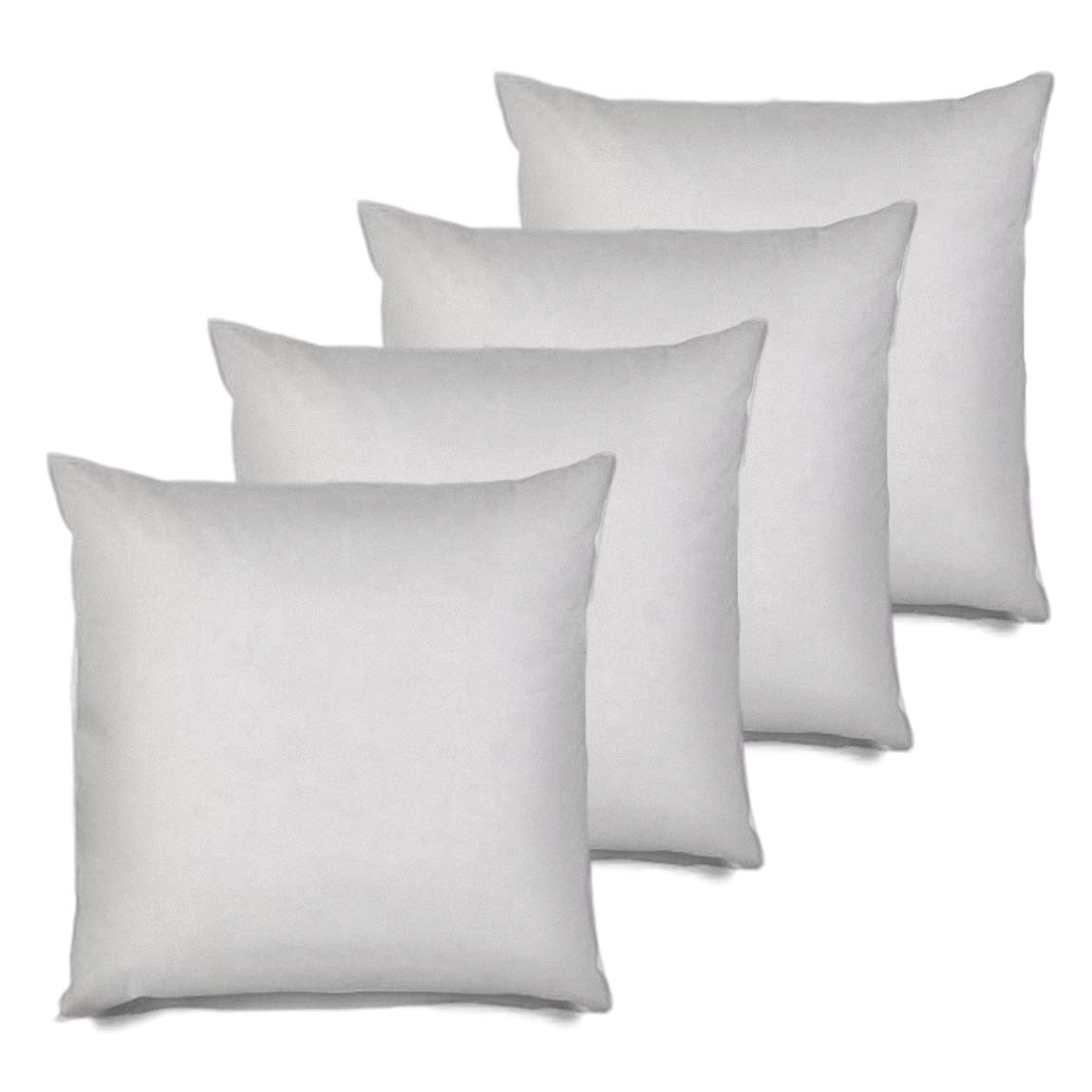 MSD 4 Pack 36x36 Inch Hypoallergenic Square Pillow Inserts - Standard White Polyester Decorative Euro Sham Stuffer for Sofa, Bed, Couch - Made in USA (Set of 4) - Machine Washable & Dryable - Perfect for Home Decor, Living Room & Bedroom Accents
