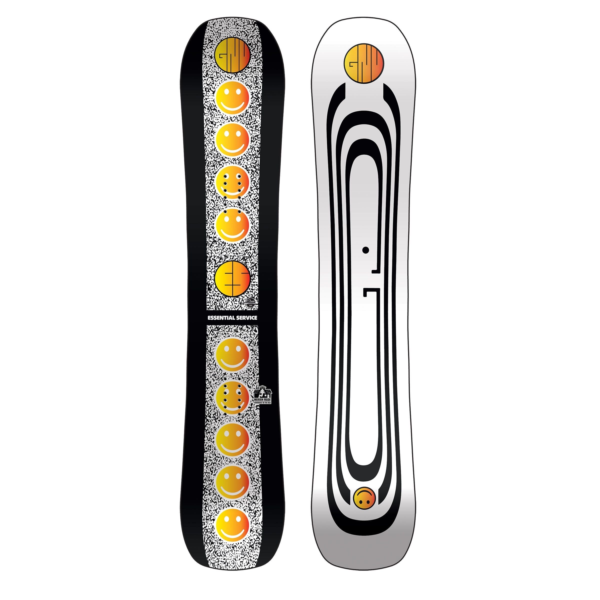 GNU 2023 ESSENTIAL SERVICE Snowboard for All-Mountain Riding - Perfect for Freestyle & Powder Snowboarding