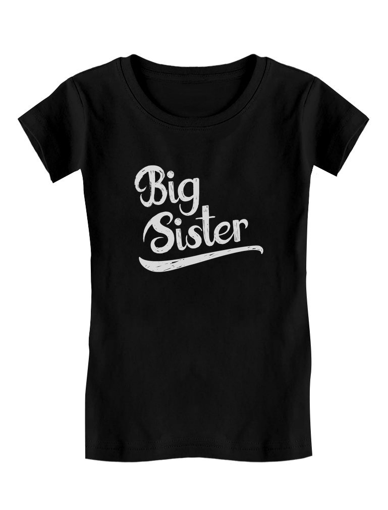 Pregnancy Announcement Gift for Big Sister - Cute Sibling Girls Fitted T-Shirt - Perfect for Gender Reveal & Baby Shower