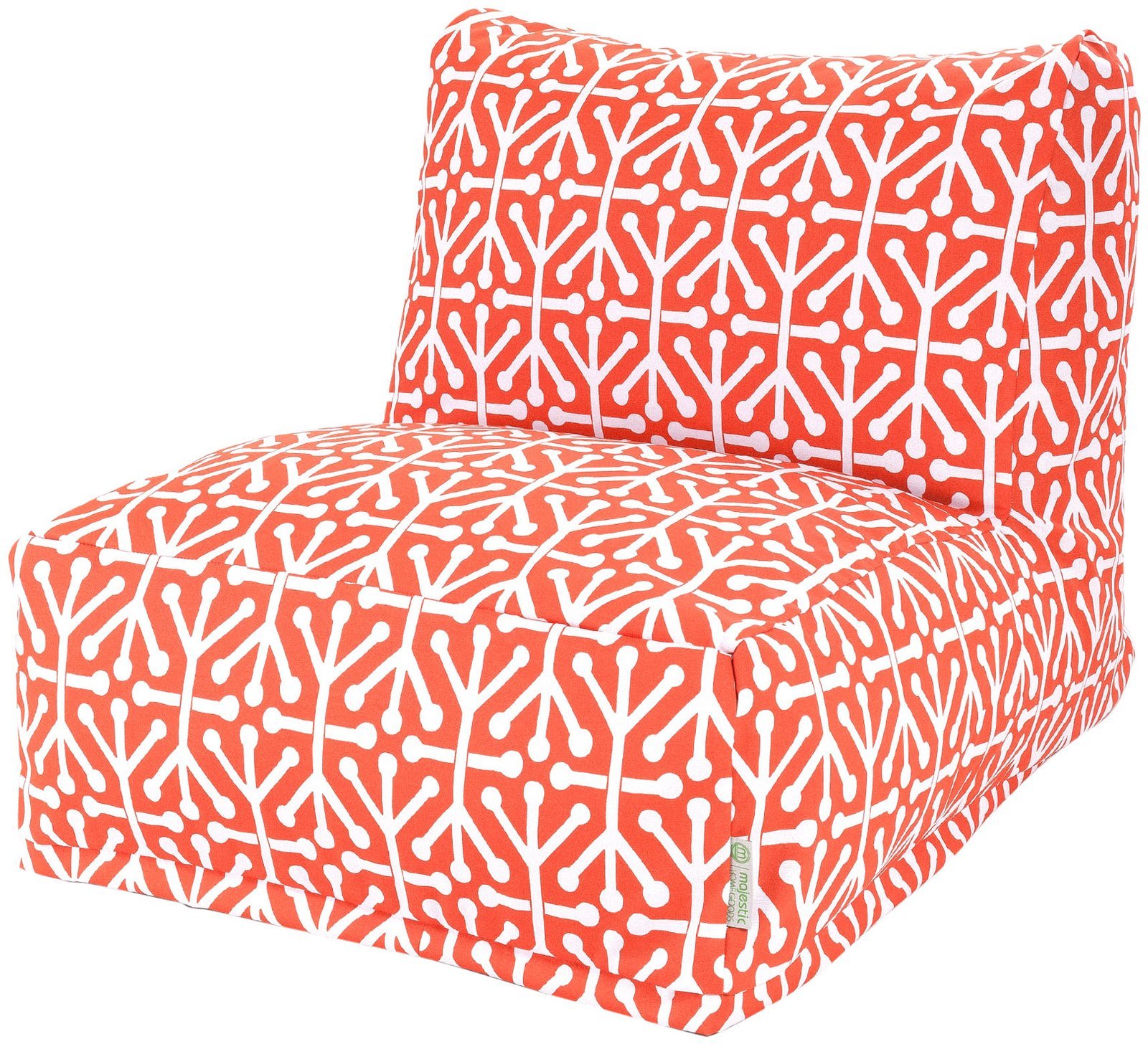 Majestic Home Goods Aruba Bean Bag Chair Lounger - Ultra Soft & Comfortable Orange Bean Bag for Living Room, Bedroom, Dorm | Perfect for Relaxing, Gaming & Movie Nights