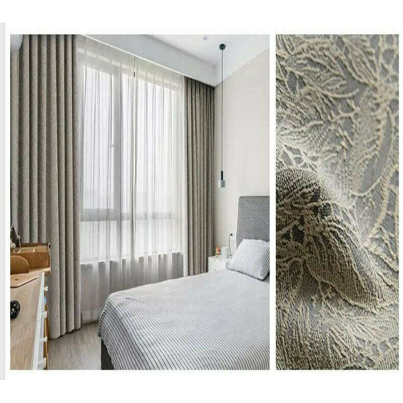 T.B. London Literary Lace Blackout Curtains in Ivory - Elegant Window Treatments for Bedroom & Living Room
