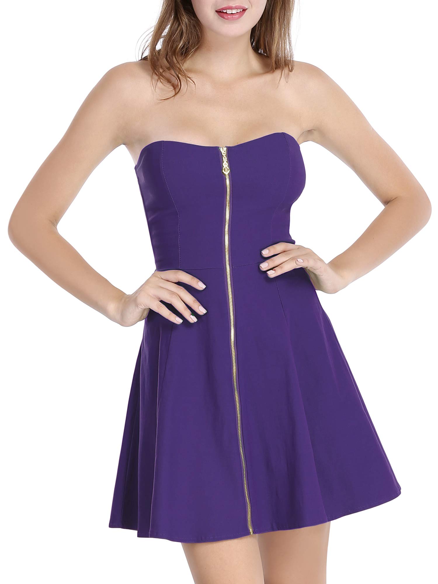 Allegra K Women's Strapless Sweetheart Neck Mini Dress - Sexy Sleeveless Party Dress for Summer Nights, Club Wear & Cocktail Dresses for Women