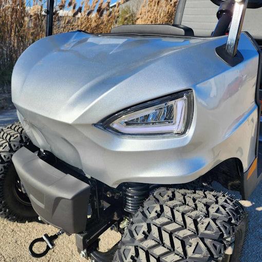 48V Electric Golf Cart 4 Seater - Renegade Light Edition Utility UTV in Silver | Perfect for Golf Courses, Campuses & Resort Transportation