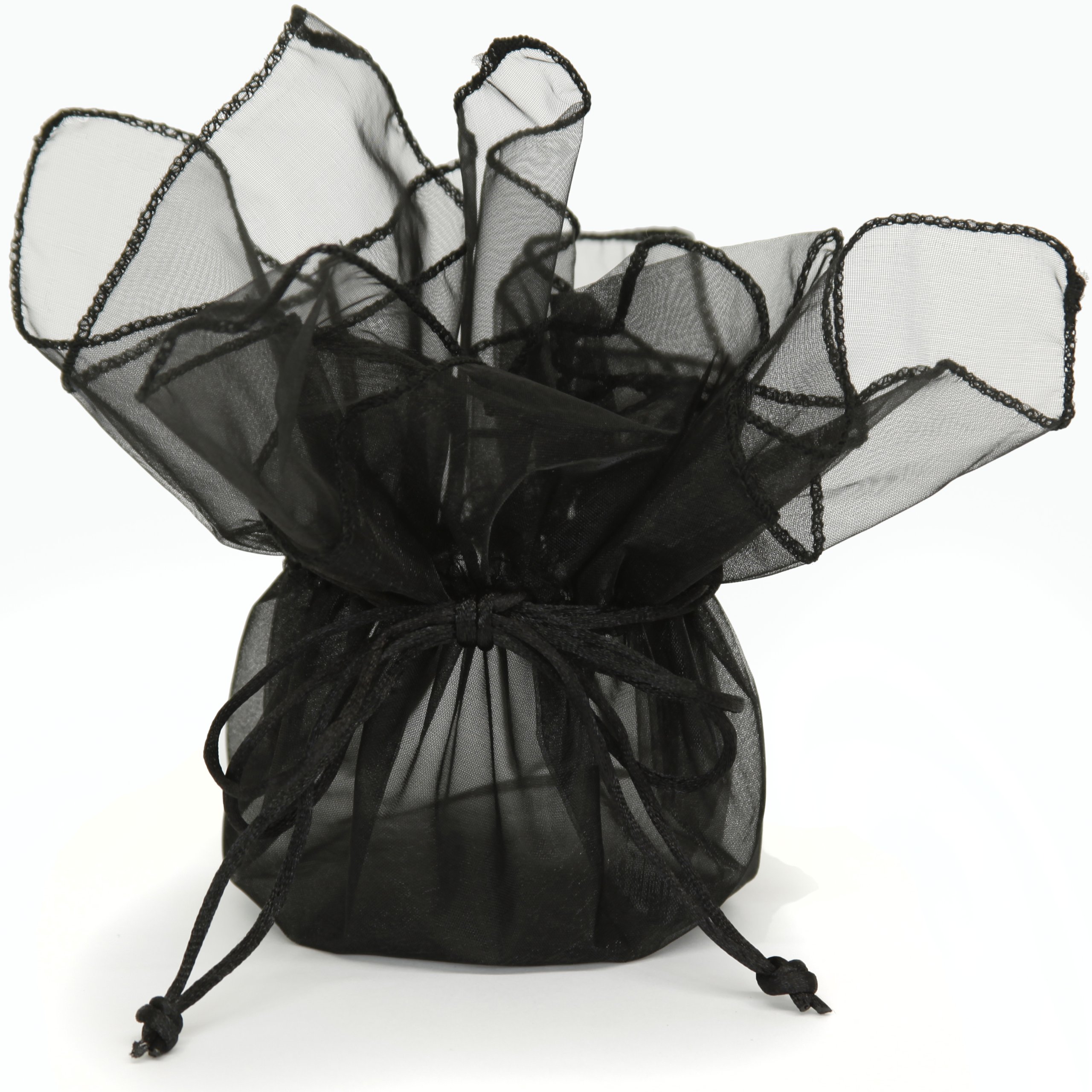 30 Designer Organza Fabric Gift Bags - Elegant Party Favor Pouches for Wedding, Birthday & Baby Shower Gifts - Premium Black Gift Packaging for Jewelry, Candles & Small Items
