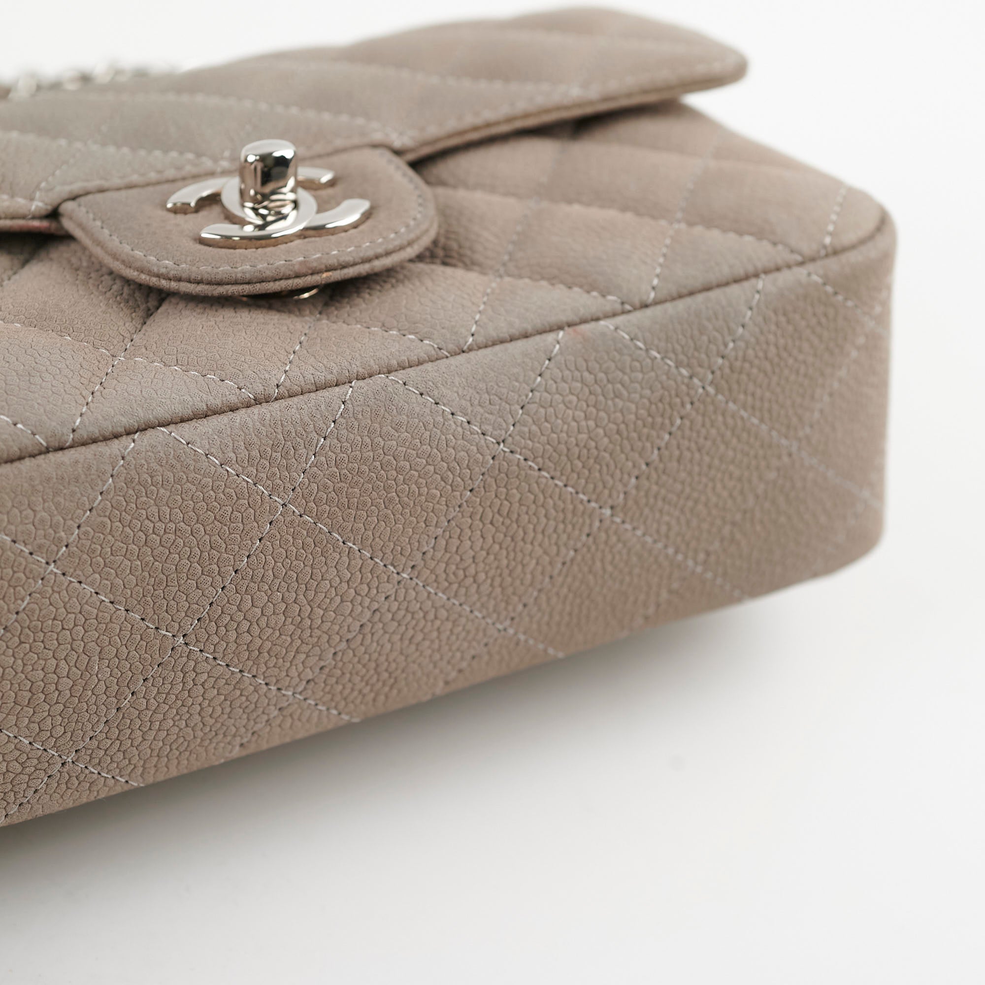 Chanel Mini Rectangular Flap Bag in Grey Caviar Leather - Luxury Crossbody Purse for Women, Perfect for Date Night & Special Occasions