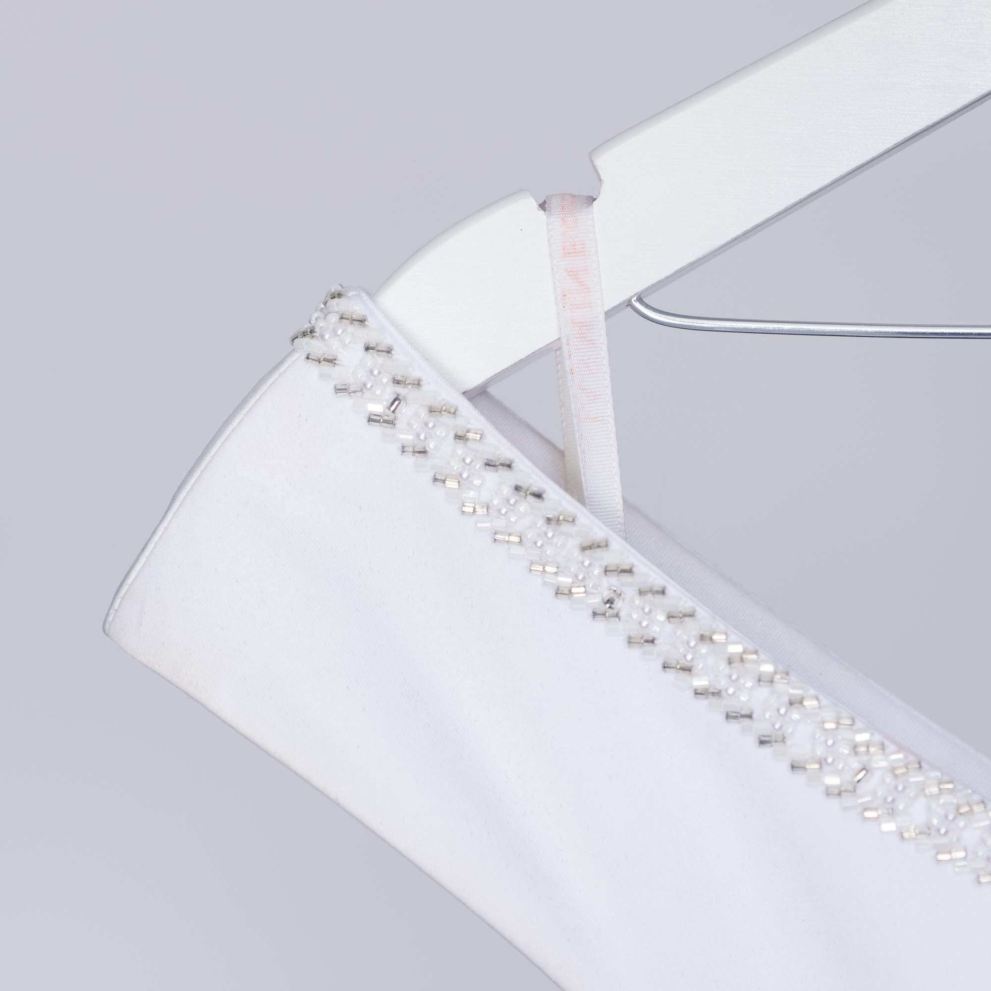 Ella Celebration Bride to Be Wedding Dress Hanger - White Wooden & Silver Wire Bridal Hanger for Wedding Gowns - Perfect for Bridal Showers, Wedding Photos & Bridal Suite Decor