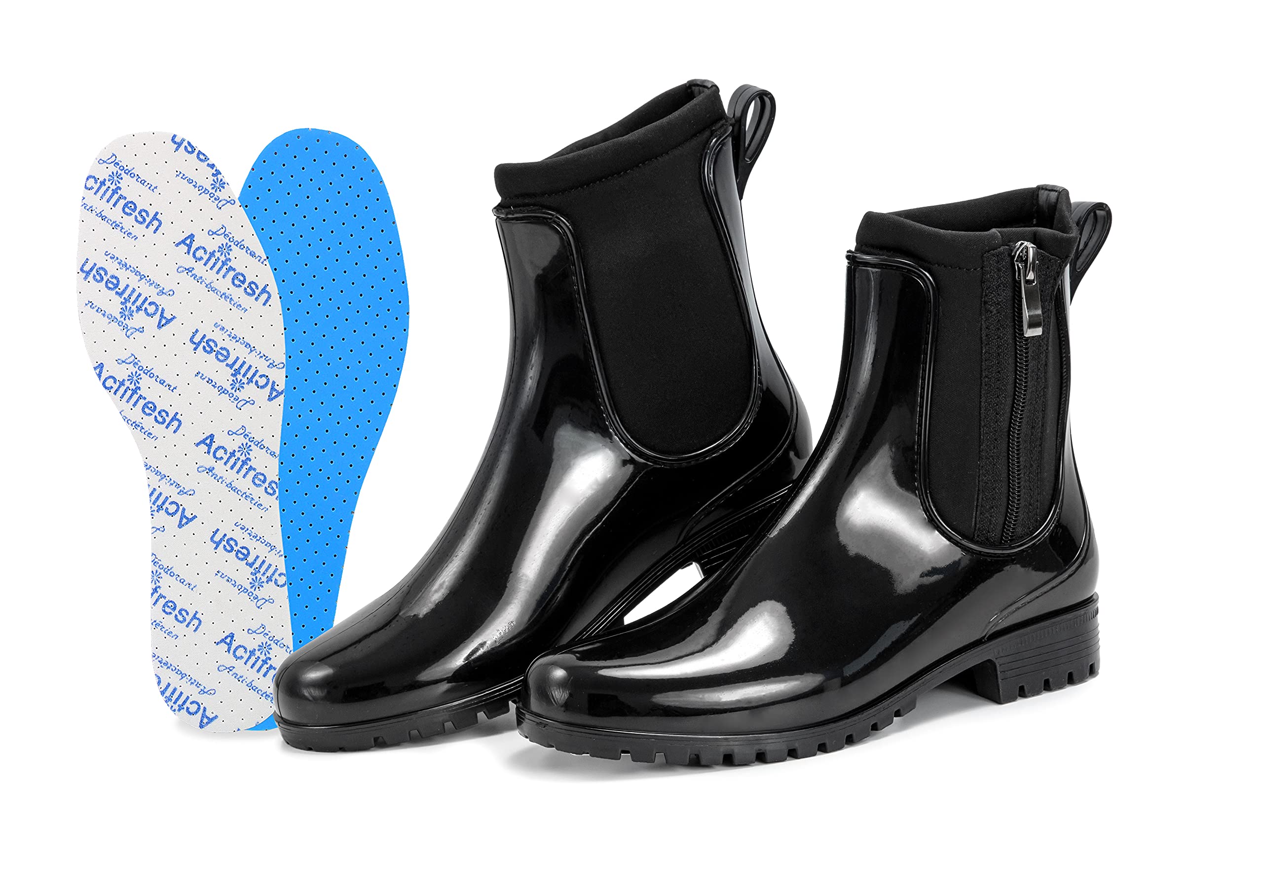 CLUB4BRANDS Women's Ankle Boots - Fashion Chelsea & Wellington Rubber Boots with Kaps Actifresh Insoles | Italian-Made Comfort Footwear for Casual Outings, Rainy Days & Outdoor Activities