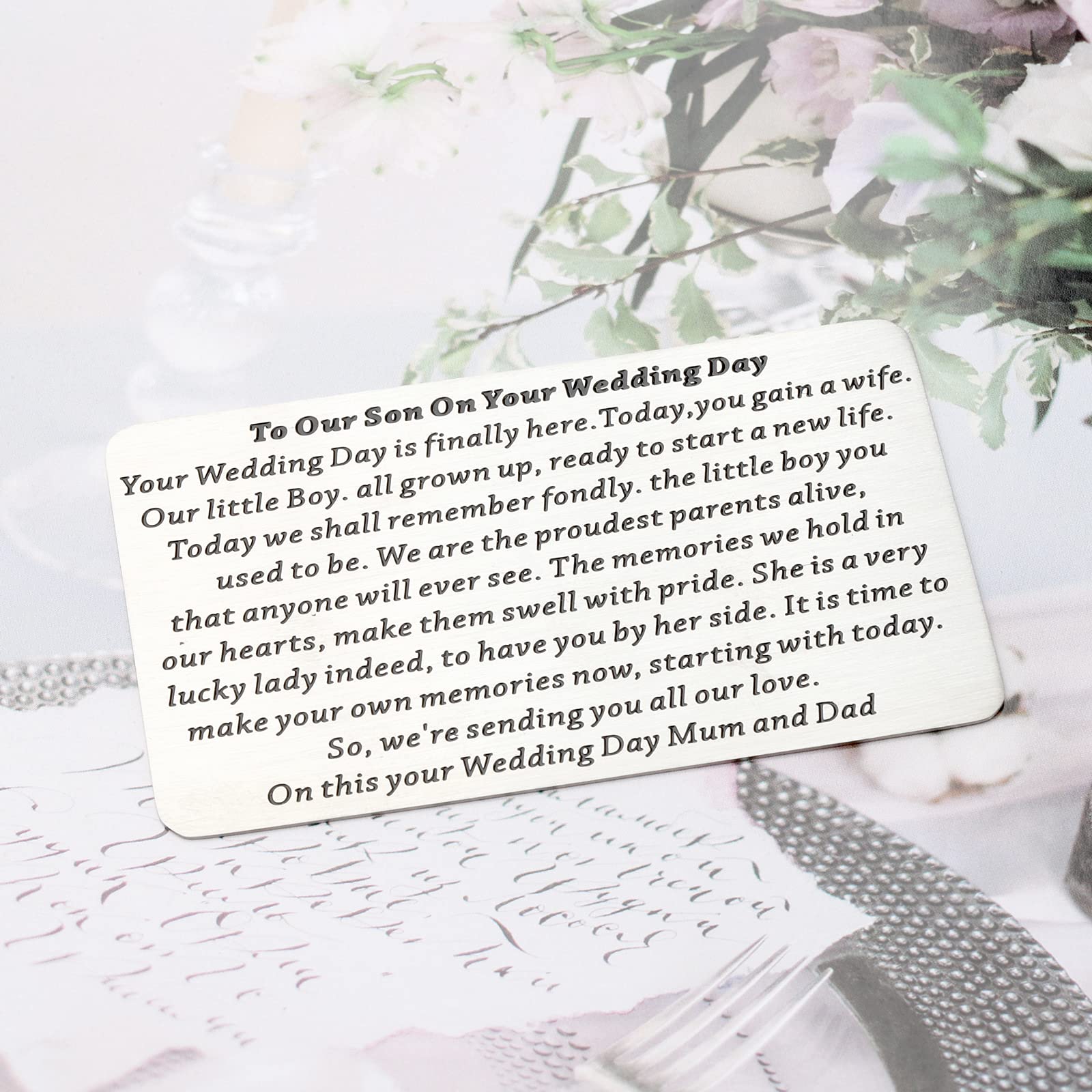 WSNANG Elegant Wedding Card Holder from Mom & Dad - Perfect for Bridal Shower, Wedding Day & Anniversary Gifts