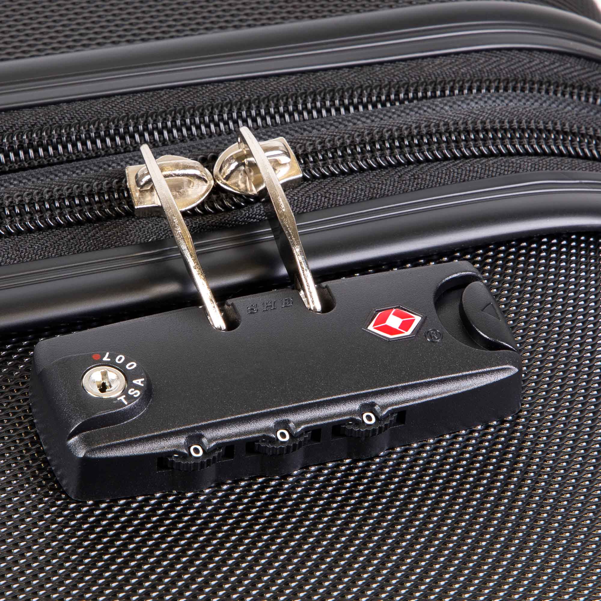 3-Piece Lightweight ABS Luggage Set with TSA Lock - Black (DL11) - Perfect for Travel, Business Trips & Vacations