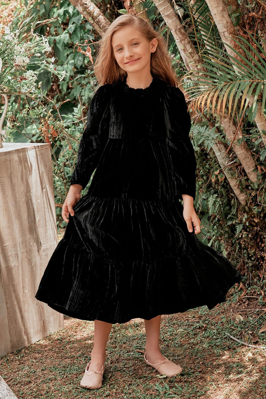 Nellystella Iris Black Girls Dress - Size 6 | Stylish Kids Party & Special Occasion Outfit