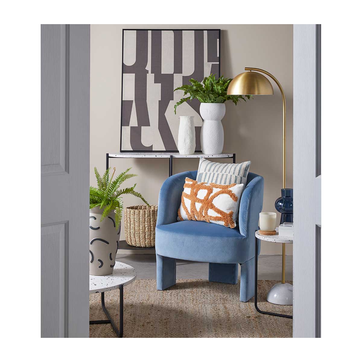 Atticus Modern Brass Floor Lamp with White Shade - Elegant Lighting for Living Room, Bedroom, or Office Decor
