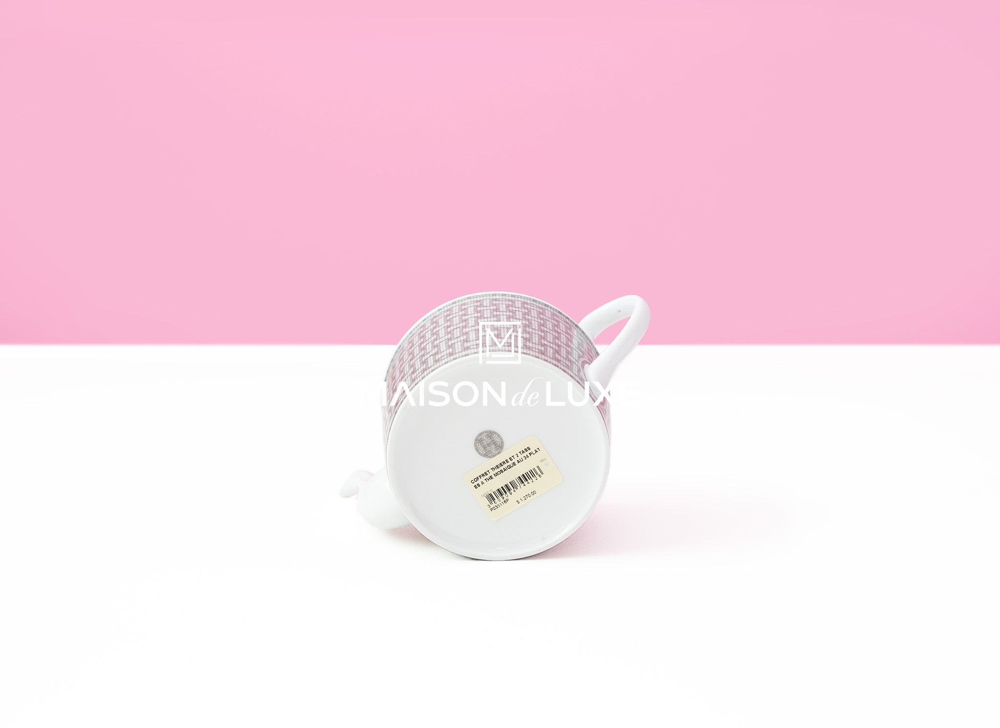 Hermes Mosaique au 24 Platinum Tea Set - Luxury Porcelain Tea Service for 4 - Perfect for Afternoon Tea, Bridal Showers & Elegant Home Decor