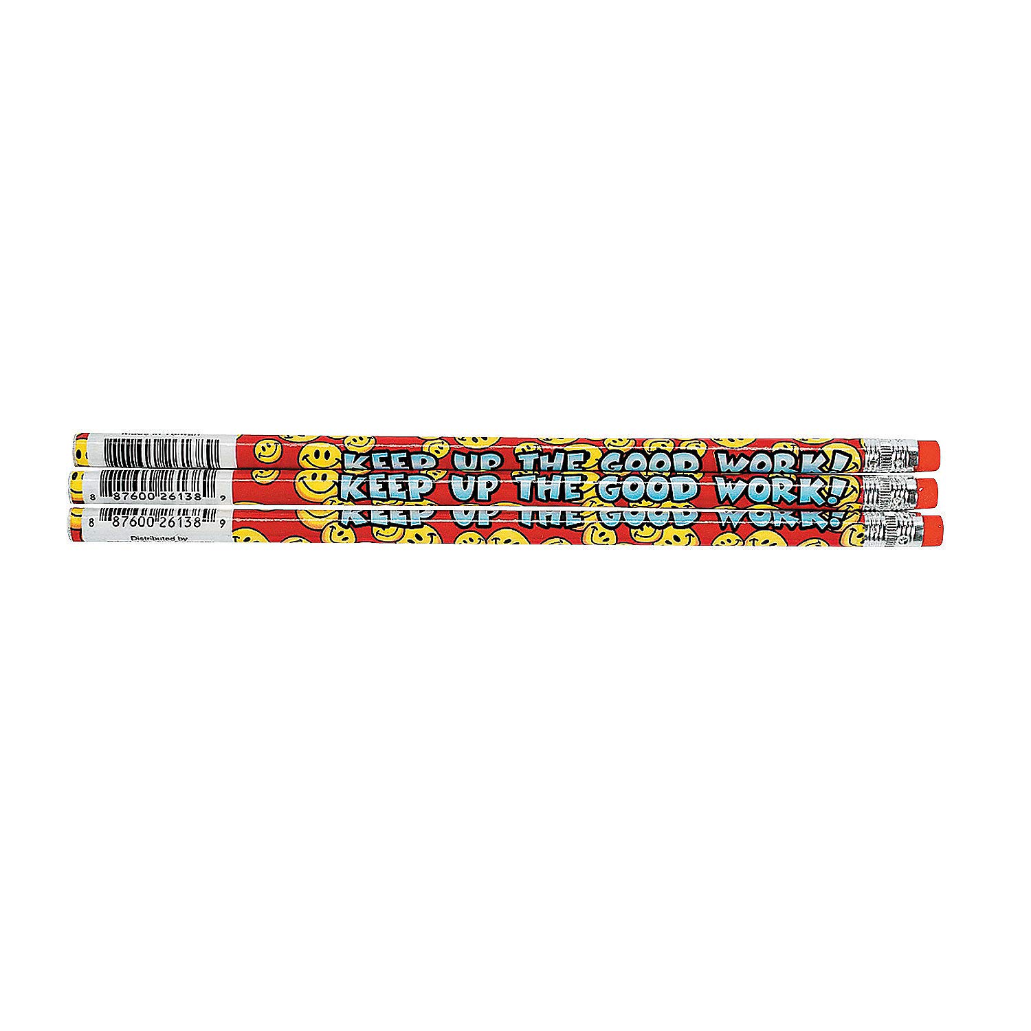 Fun Express Keep Up The Good Work Motivational Pencils - 24 Pack (2 Dozen) - Inspirational School Supplies for Kids Classroom Rewards & Teacher Gifts - Perfect for Back to School, Study Motivation & Learning Activities