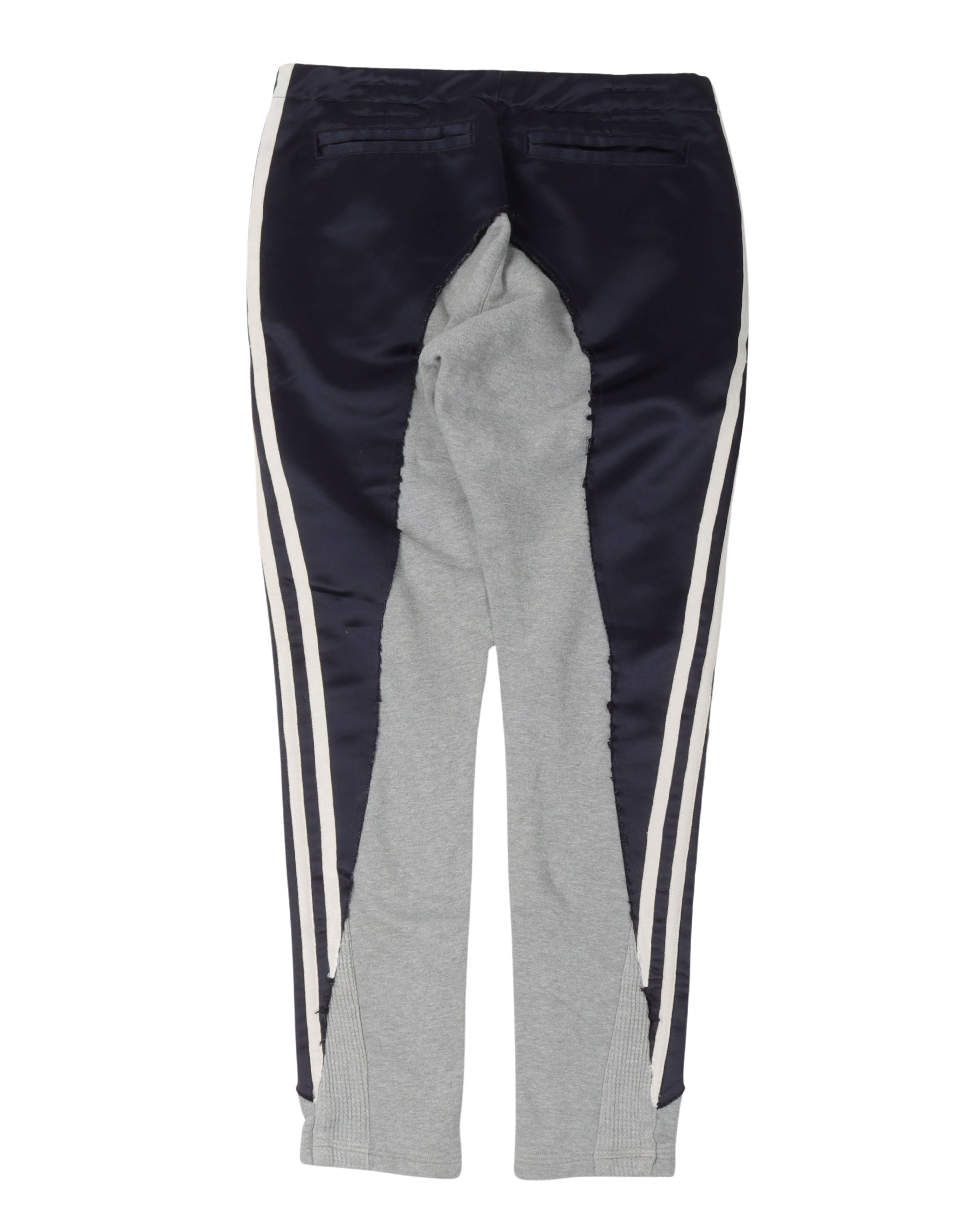50/50 Navy Satin Terry Long Pants for Men - Comfortable Lounge & Sleepwear, Perfect for Home Relaxation and Yoga