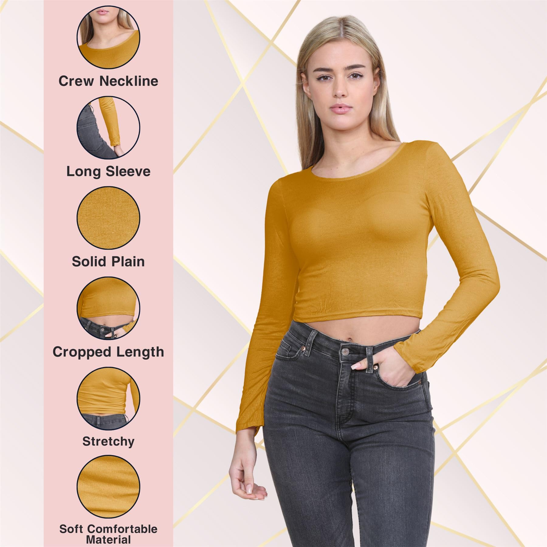 Janisramone® Women's Summer Tops - Trendy Crew Neck Long Sleeve Blouses for Casual & Dressy Occasions | Perfect for Office, Date Night & Weekend Outings