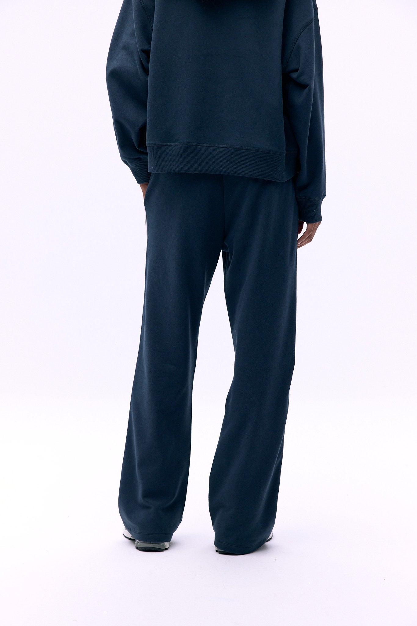 Varsity Loose Fit Sweatpants for Men - Comfortable Casual Joggers in Midnight Blue & Marshmallow White - Perfect for Gym, Lounge & Streetwear Fashion
