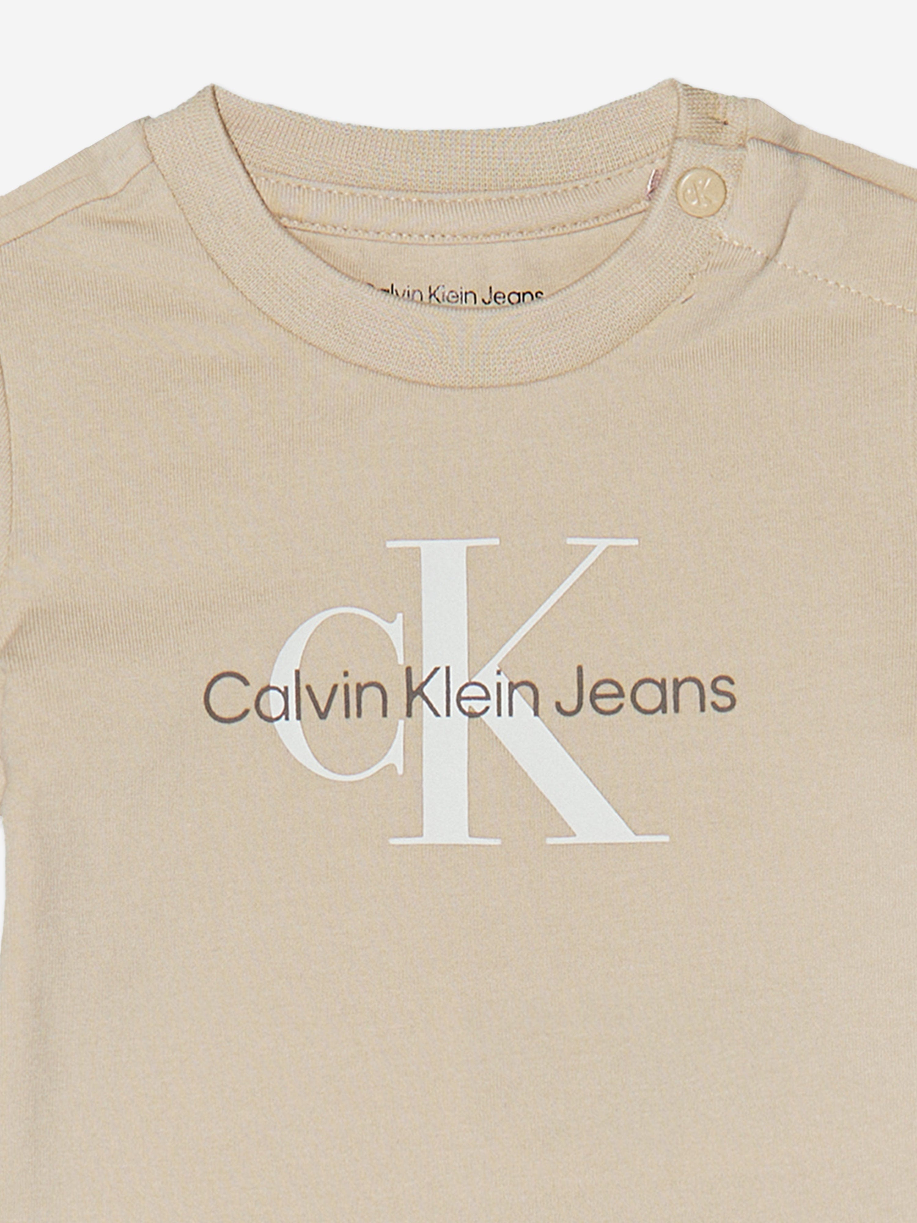 Personalized Baby Monogram T-Shirt in Soft Beige - Custom Name Outfit for Newborns, Infants & Toddlers - Perfect for Photo Shoots, Birthday Gifts & Family Matching Outfits