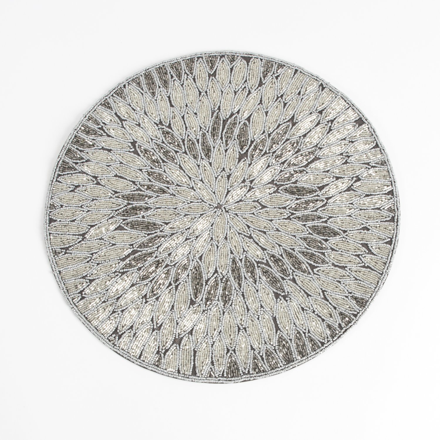 SARO LIFESTYLE Beaded Bohemian Placemats Set of 4 - Handwoven Cotton Table Mats for Dining, Kitchen, and Home Decor - Perfect for Parties, Holidays, and Everyday Use