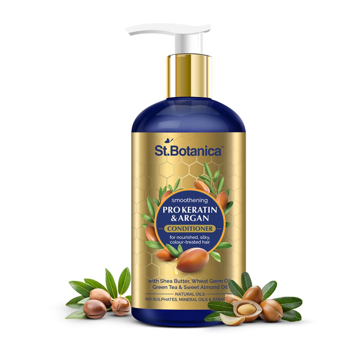 St.Botanica Pro Keratin & Argan Oil Hair Conditioner for Women - Deep Moisturizing Treatment for Dry, Damaged & Color-Treated Hair - Adds Shine & Softness - Sulfate & Paraben Free - 300ml - Perfect for Daily Hair Care & Salon-Quality Results at Home
