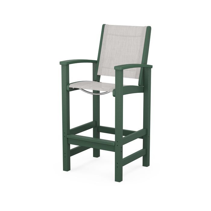 POLYWOOD Coastal Bar Chair - Outdoor & Indoor Bar Stool, Weather-Resistant, Durable, Comfortable - Perfect for Patio, Deck, Kitchen, and Poolside Use