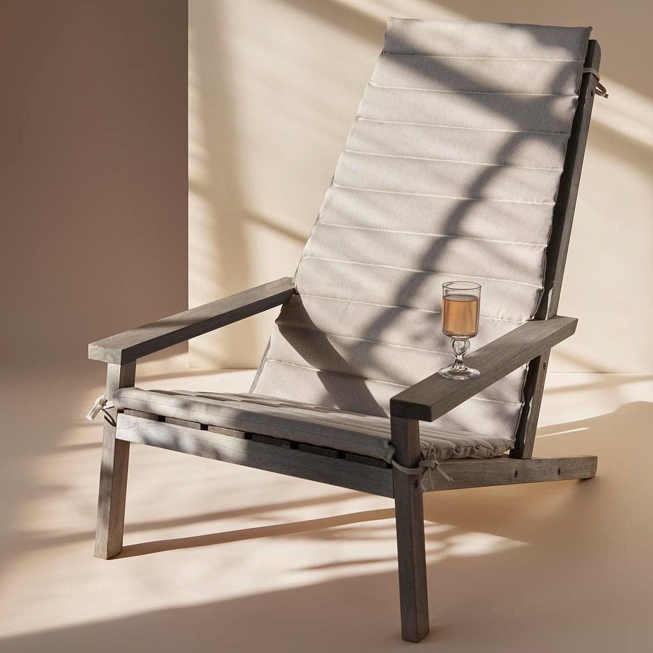 Between Lines Deck Lounge Chair - Waterproof Outdoor Patio Furniture for Poolside, Beach, and Garden Relaxation
