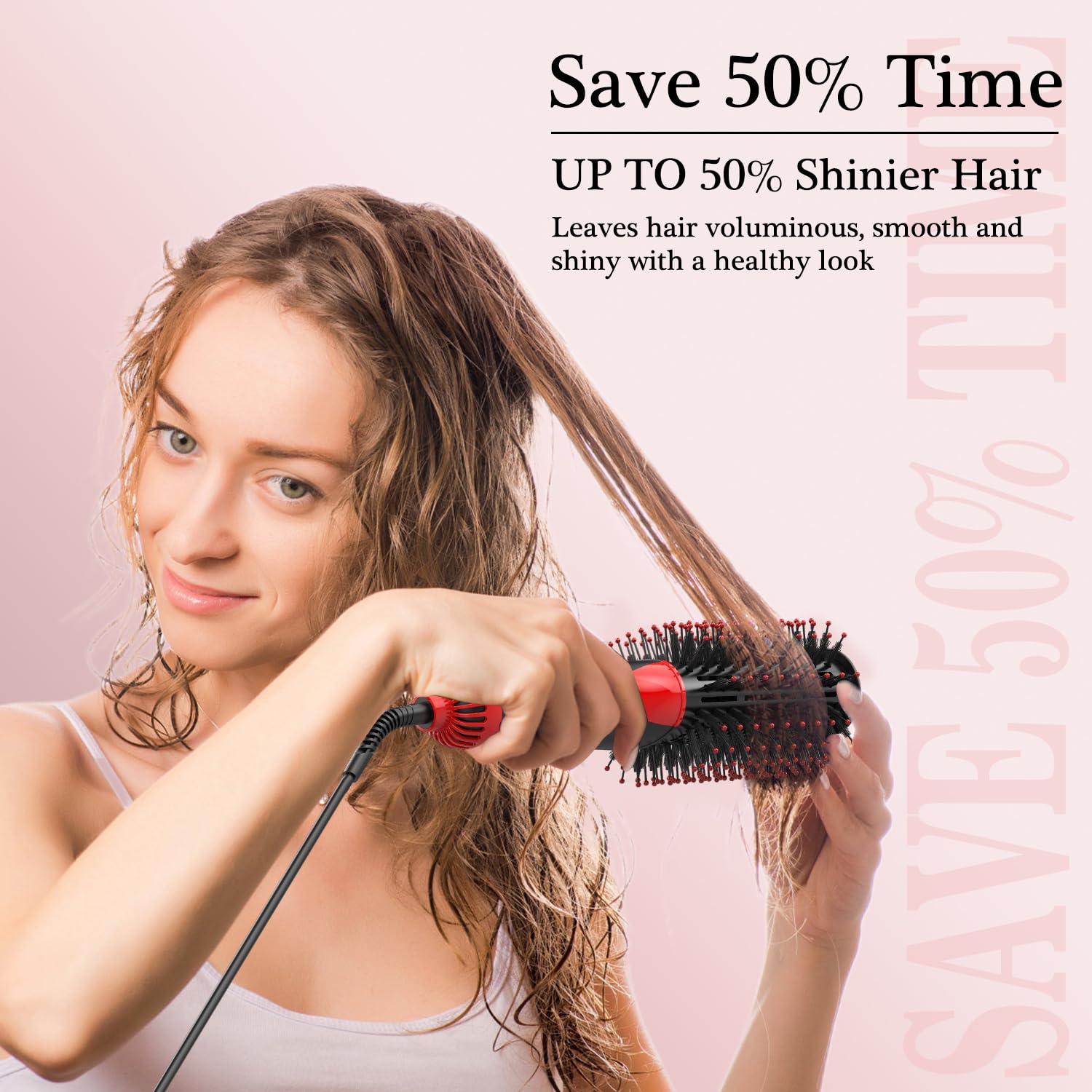 Professional Hair Dryer Brush - 60mm Oval Volumizer for Salon Blowouts at Home