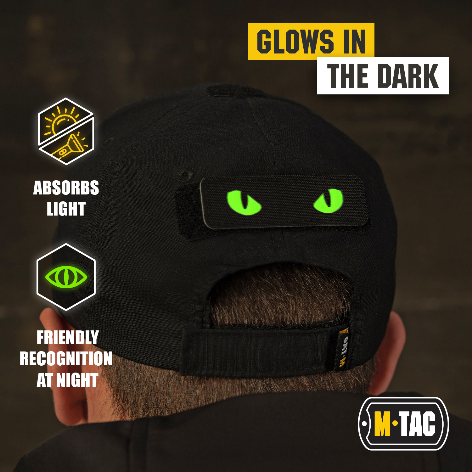 Tactical Cat Eyes Laser Cut Patch - High Visibility IR Reflective Morale Patch for Military, Airsoft & Outdoor Gear - Perfect for Helmets, Vests & Backpacks
