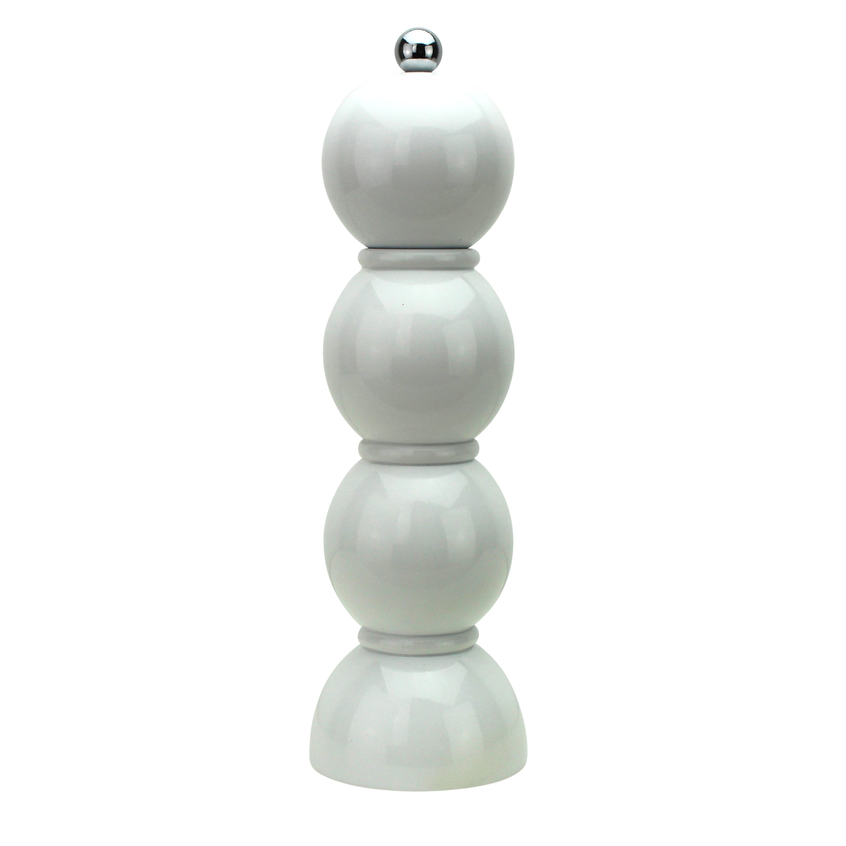 Premium White Bobbin Salt and Pepper Grinder Set - Adjustable Coarseness, Ceramic Blades - Perfect for Kitchen, Dining Table, and Outdoor Picnics