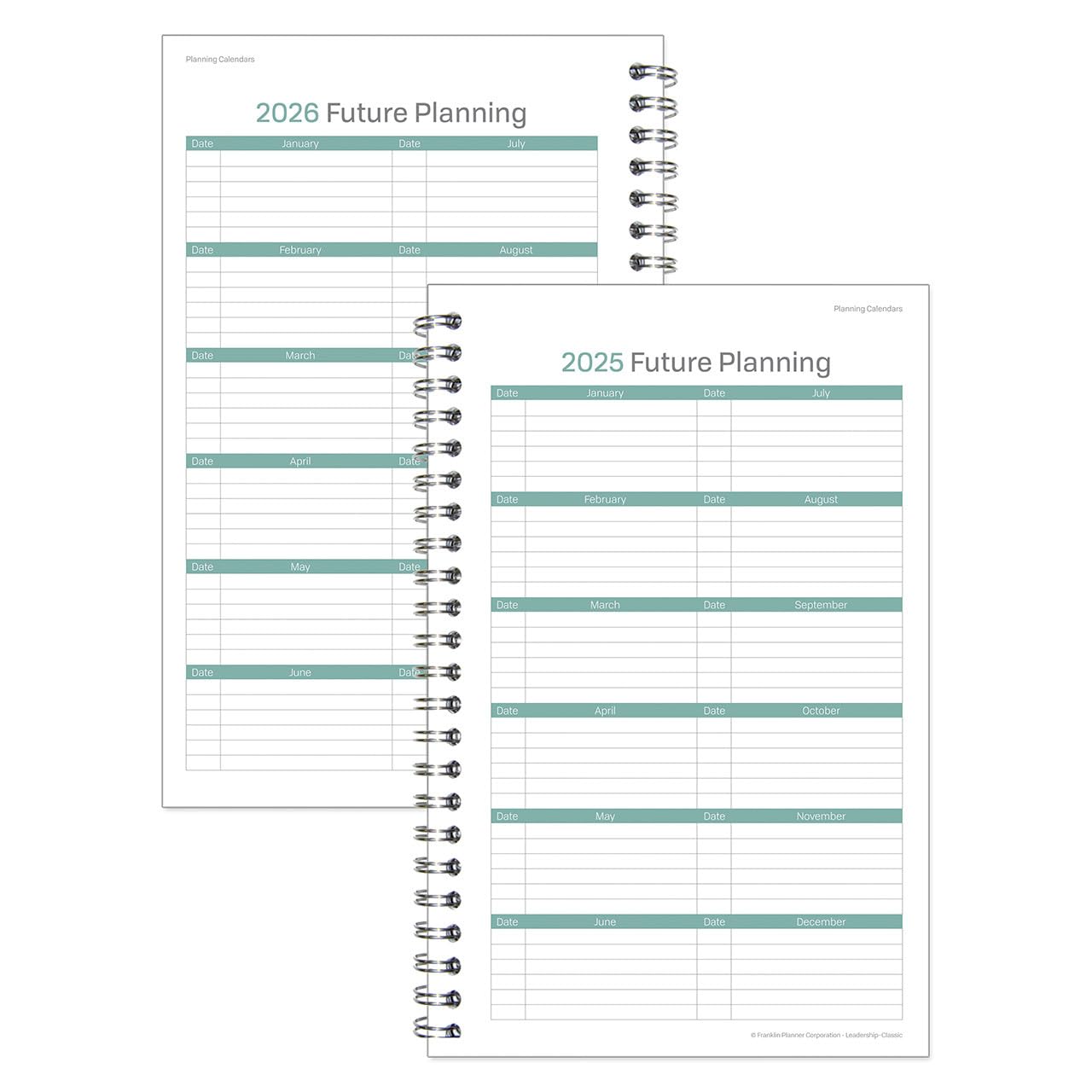 FranklinCovey Leadership Planner 2025 - 6 Month Wire-Bound Notebook (January to June) for Professionals & Students - Perfect for Goal Setting, Time Management & Productivity Tracking