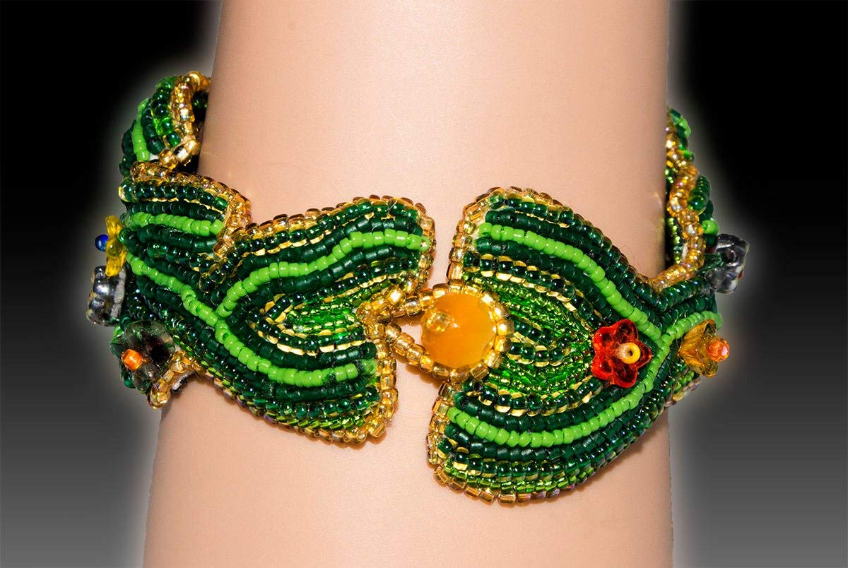 Lotus Jade Bead Embroidered Boho Bracelet - Colorful & Elegant Handmade Jewelry for Women | Perfect for Festivals, Yoga, and Boho Fashion