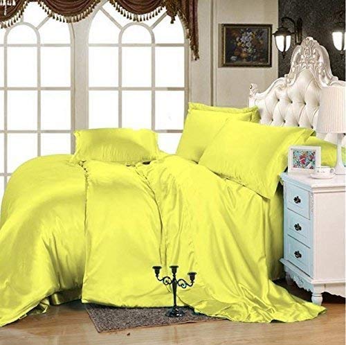 Luxurious Silk Satin Down Alternative Comforter - 400 GSM Ultra Soft & Comfortable - Box Stitched Design - Machine Washable - Full/Queen Size 88