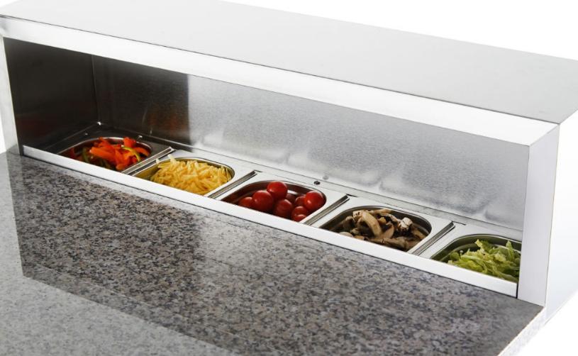 Atosa ESL3831 Commercial Two Door Pizza Table with Marble Top - Perfect for Restaurants, Pizzerias, and Salad Bars