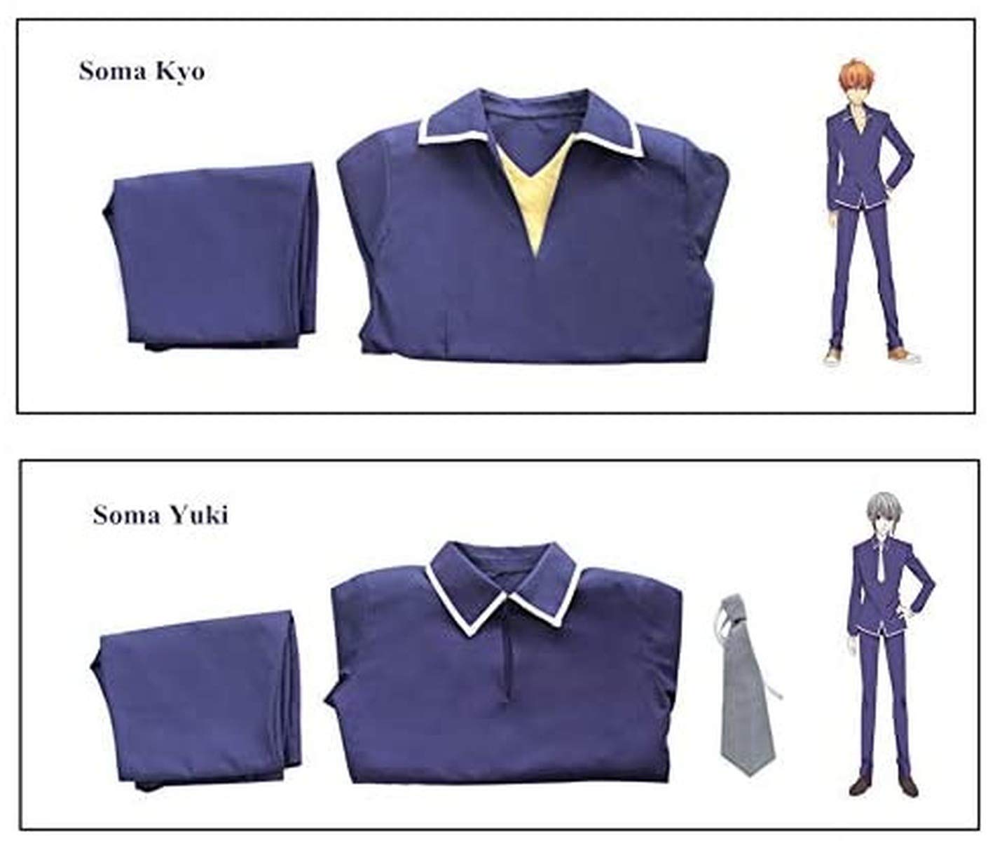 Anime Fruits Basket Soma Kyo & Yuki Cosplay Costume - High Quality School Uniform Set for Summer Conventions & Cosplay Events