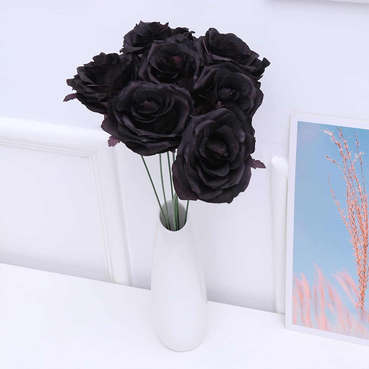 EXCEART Artificial Rose Bouquet with Stems - Realistic Fake Rose Flowers for Vases, Home Decor, Wedding, Bridal Party & Table Centerpieces - Long-Lasting Decorative Floral Arrangement