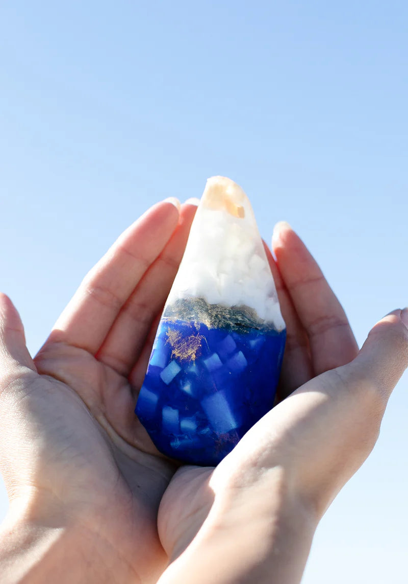 Lapis Crystal Soap with Hidden Gemstone - Natural Handmade Soap for Spa, Gift & Relaxation - Perfect for Aromatherapy, Skincare & Self-Care Rituals