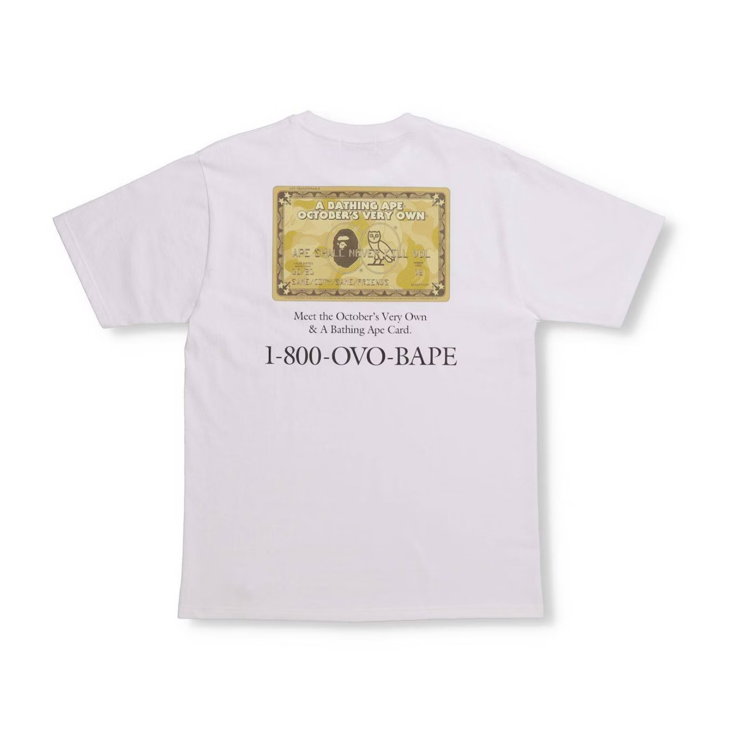 BAPE x OVO White Graphic T-Shirt for Men - Streetwear Fashion Tee for Casual Wear & Hip Hop Style