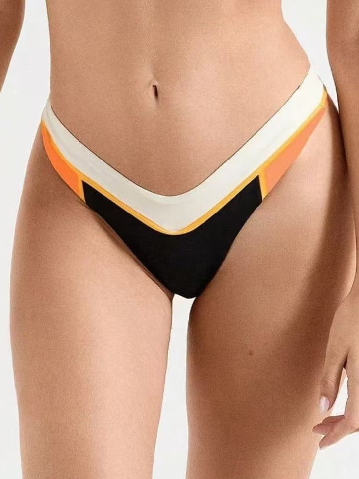 ZASUWA Women's Sexy Contrast Color Backless Bikini Set - Swimwear for Beach, Pool Party & Summer Vacation