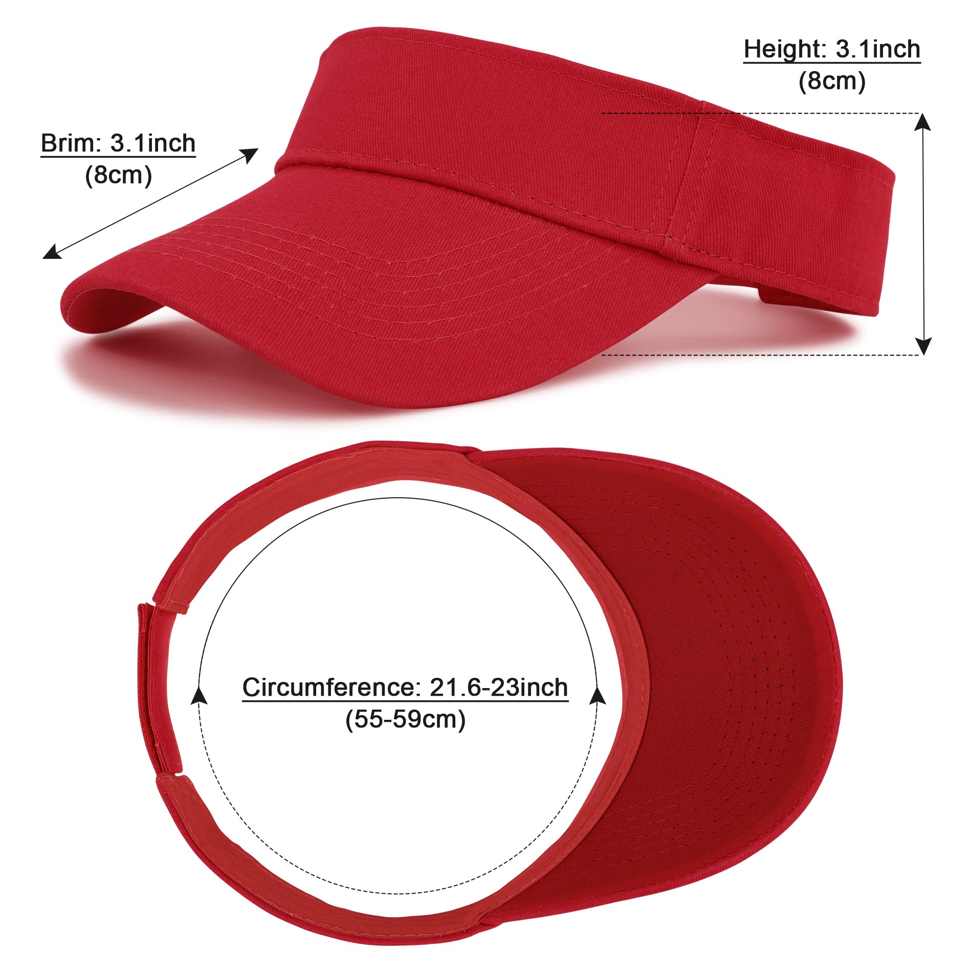 Adjustable Cotton Sun Visor Hat for Men & Women - UPF 50+ Sun Protection Cap for Golf, Tennis, Running & Outdoor Activities