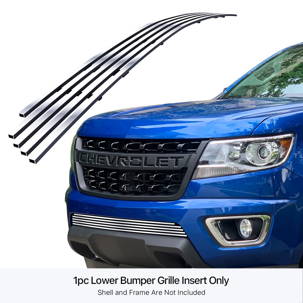APS Compatible Stainless Steel 8x6 Billet Front Grill Grille Insert for Chevy Colorado 2015-2020 - Lower Bumper Replacement (Part# C66317C) | Off-Road & Street Style Upgrade
