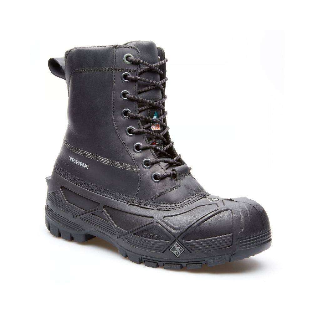 Terra Crossbeam Waterproof Winter Safety Boots for Men & Women - Composite Toe Protection, Slip Resistant, Insulated Work Boots (Black TR0A4NQUBLK) - Ideal for Construction, Warehouse & Outdoor Winter Jobs