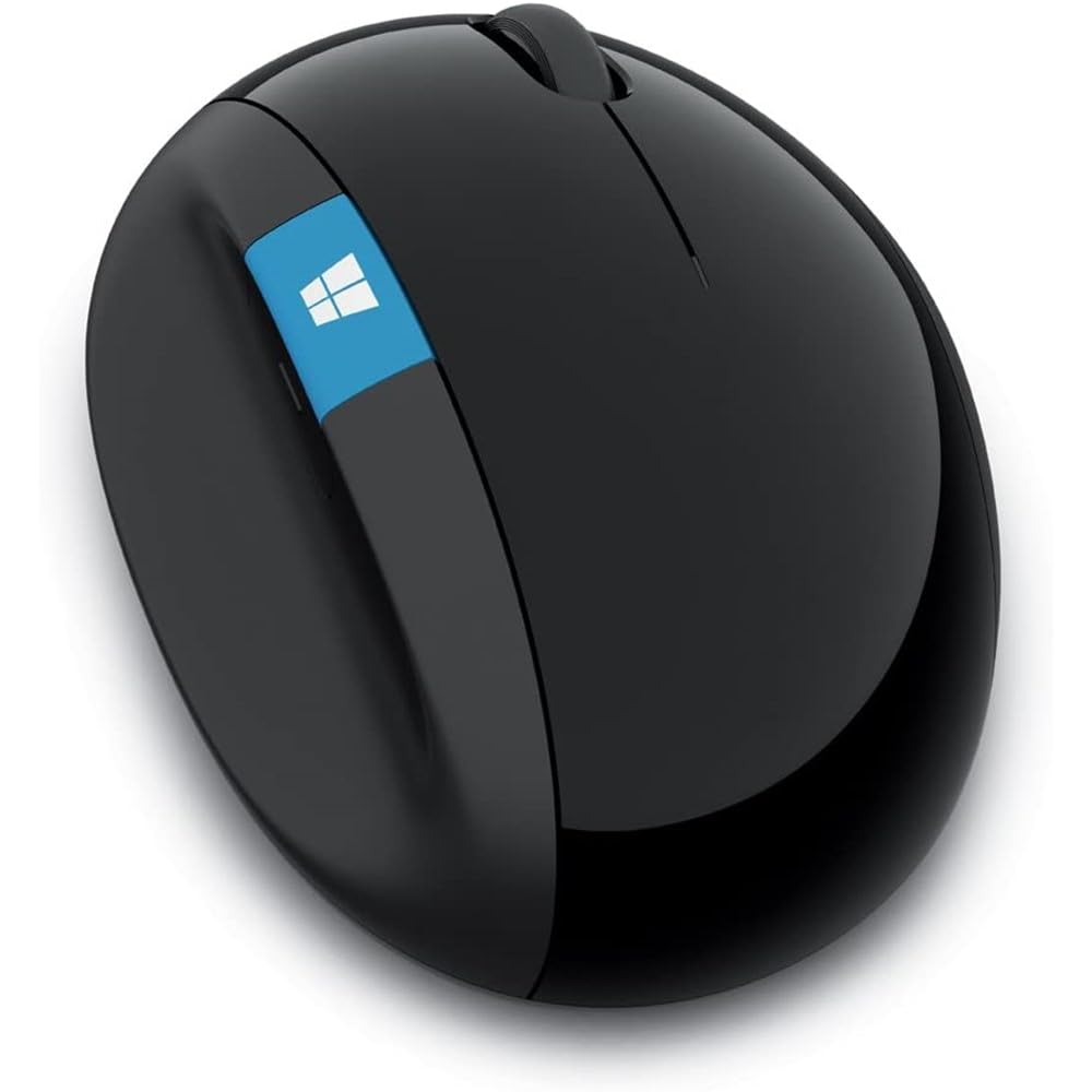 Microsoft Sculpt Ergonomic Wireless Mouse (L6V-00001) - Renewed Premium Comfort for Office & Home Use - Reduce Wrist Pain for Long Computer Work Sessions