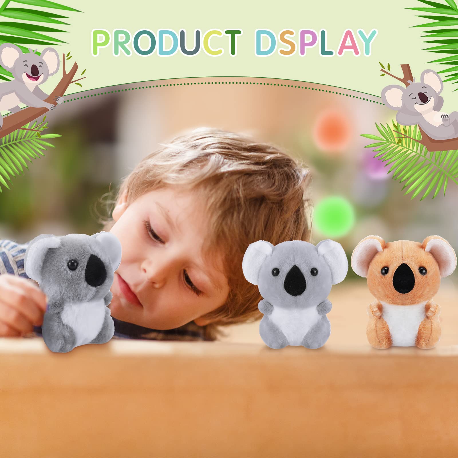9 Pcs Mini Koala Bear Plush Stuffed Animals - Soft Huggable Keychain Plush Toys for Kids, 4 Inch Small Koala Plushies Bulk Set - Perfect for Birthday Party Favors, Gifts, Awards & Forest-Themed Decorations