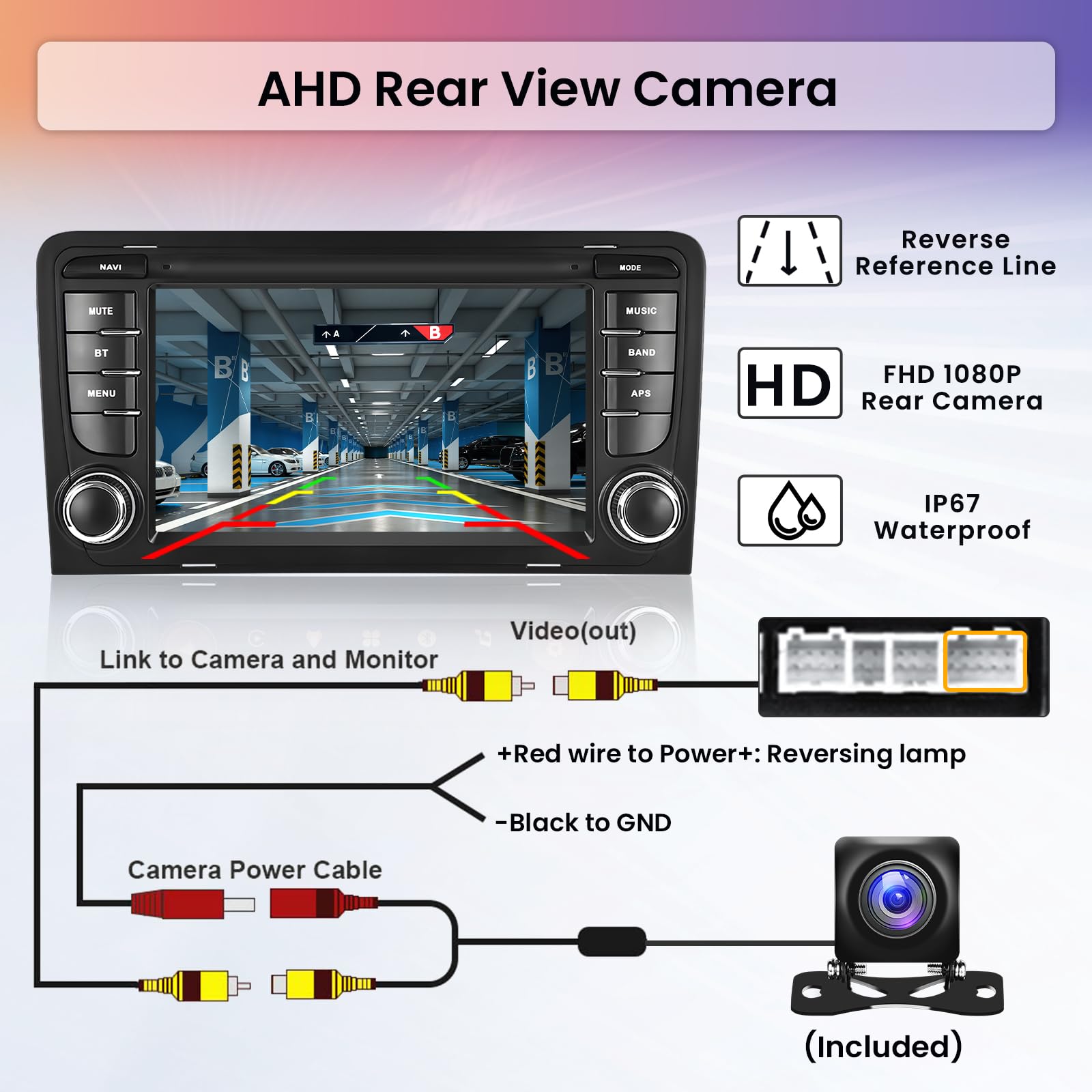 Android Car Stereo for Audi A3 S3 RS3 - 7 Inch Touchscreen Radio with 2+64GB, Wireless CarPlay & Android Auto, GPS Navigation, WiFi, Bluetooth, FM, EQ, Backup Camera - Perfect for Commuting & Road Trips