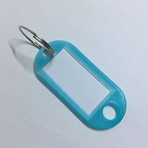 Colorful Plastic Key Tags with Split Ring - Sky Blue for Luggage & Keys
