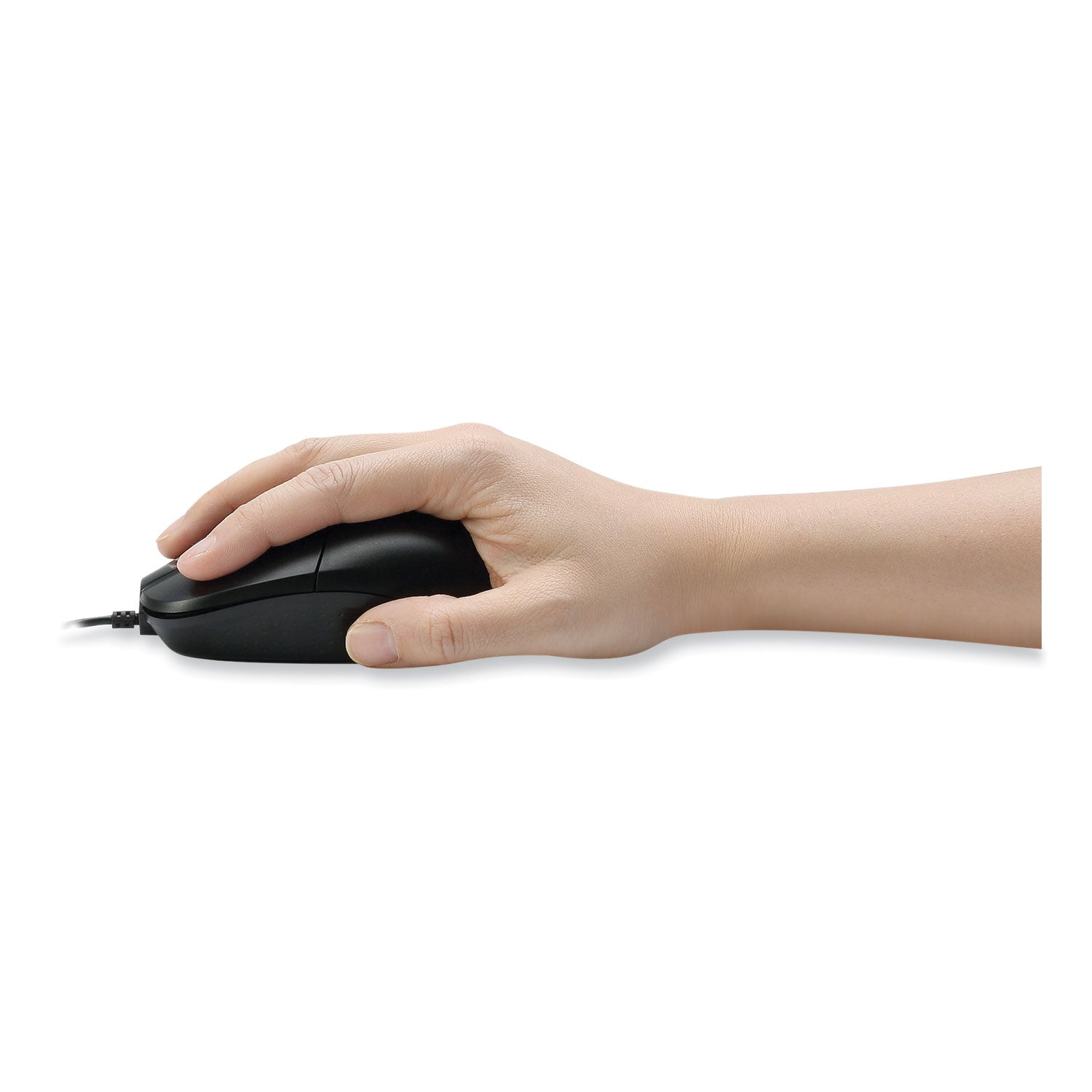 Adesso iMouse Full-Sized USB Wired Mouse - Ergonomic Ambidextrous Design for Left & Right Hand Use (Black) - Perfect for Office, Gaming & Home Computer Workstations