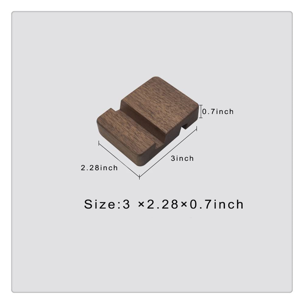 GISELA D Upgraded Double Slot Wooden Phone Stand - Portable Desktop Tablet Holder for iPhone, Samsung, iPad (Walnut, 2Pcs) | Perfect for Office, Home, Video Calls & Hands-Free Viewing