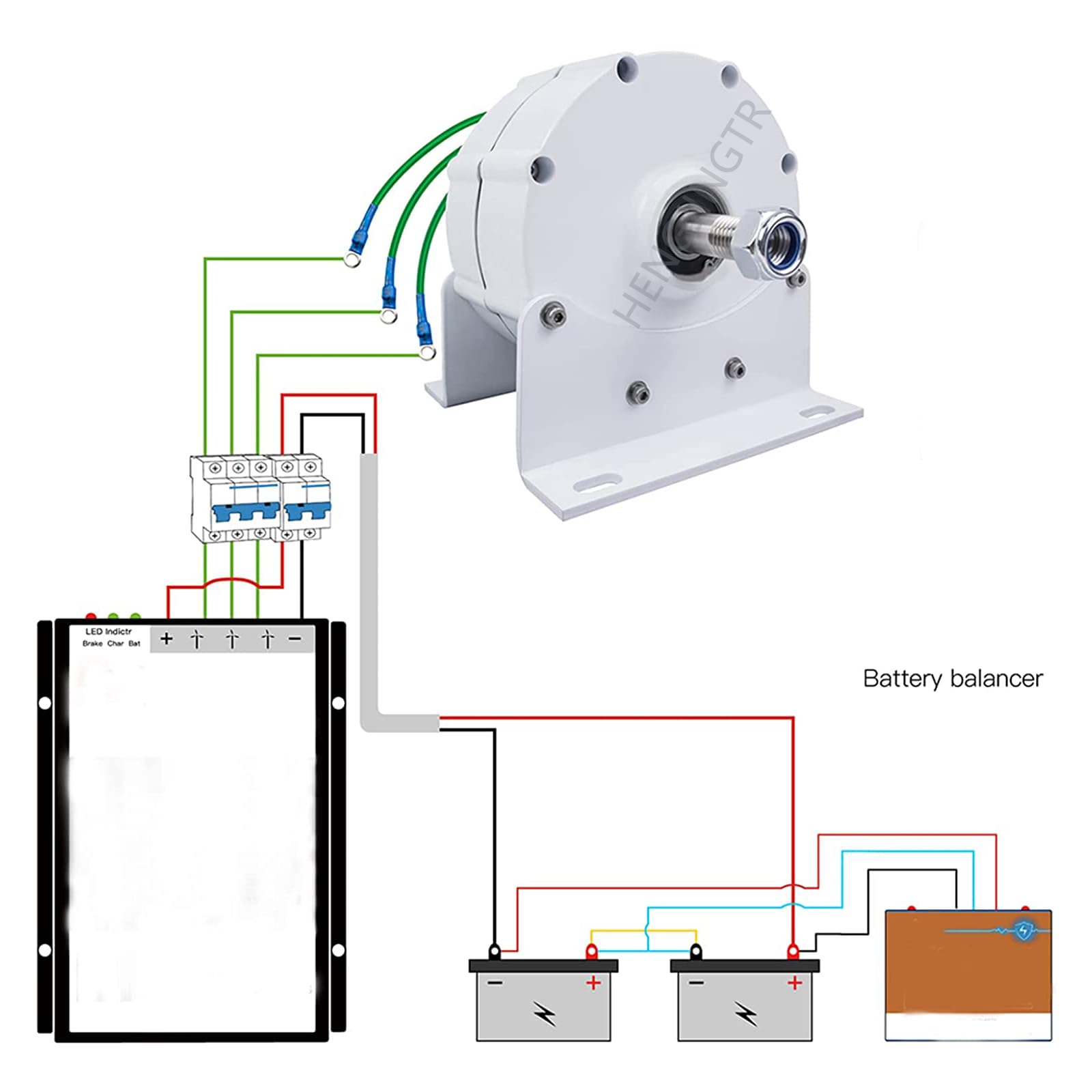 5000W Gearless Permanent Magnet Alternator 12V-220V 3 Phase AC Generator for Wind Turbine & Water Power System (with Base) - Perfect for Off-Grid Energy Solutions, Home Wind Power, and Hydropower Applications