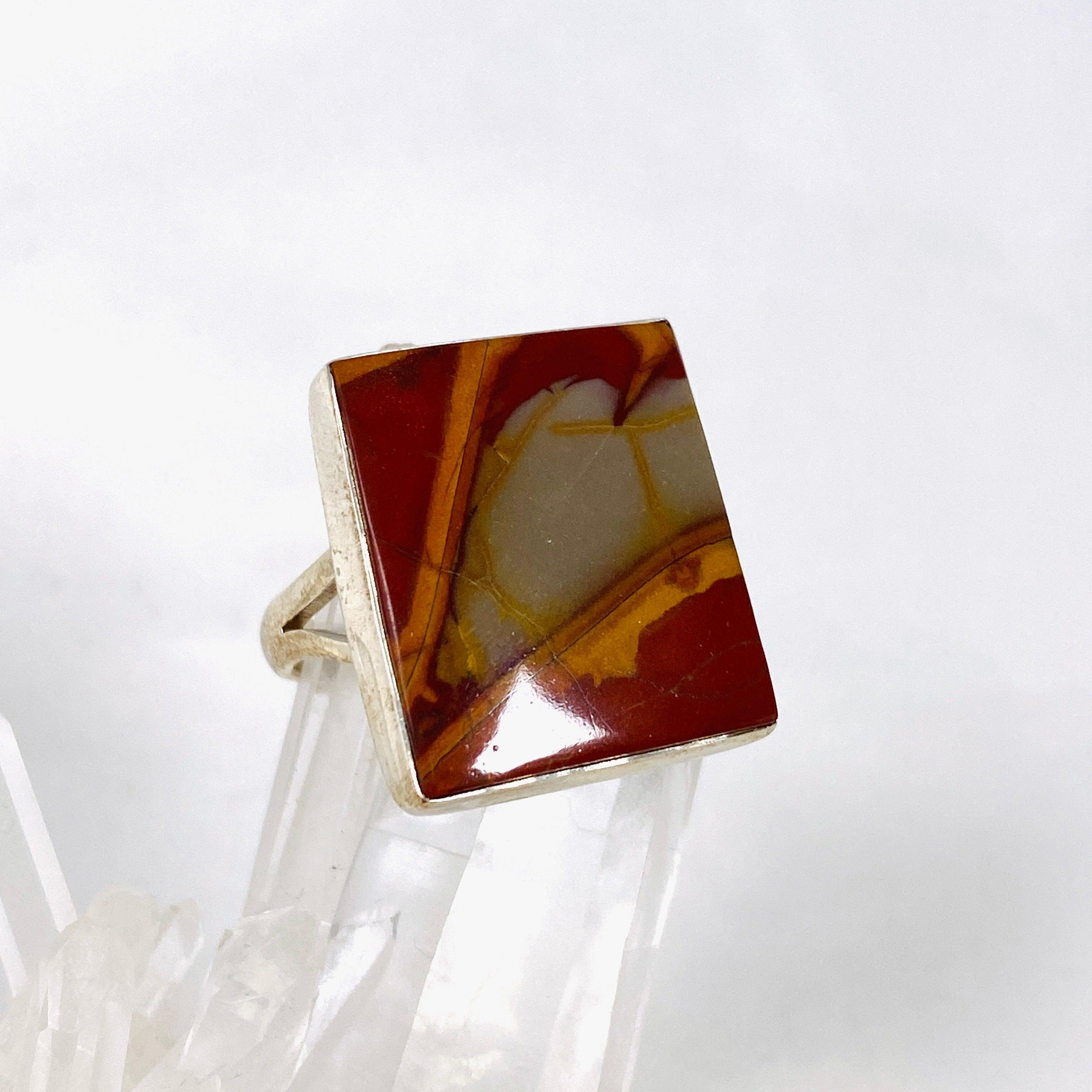 Natural Pilbara Noreena Jasper Rectangular Ring - Size 11 - KRGJ2225 - Handmade Gemstone Jewelry for Women - Perfect for Boho Style, Gift Giving & Spiritual Healing